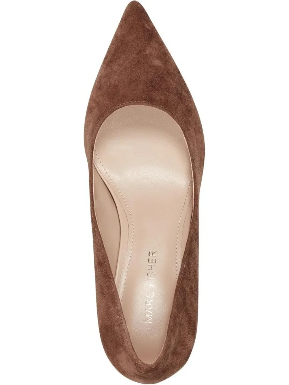 Women's Medium Natural Suede Pointed Toe Alola Casual Pumps Pull On Heel Shoes